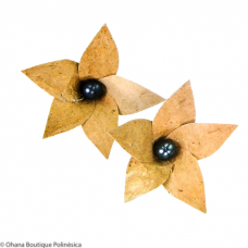 Aros Kapa Hawaii | Flor 5 pétalos | Perla Aros Kapa Hawaii | Flor 5 pétalos | Perla