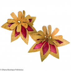 Aros Kapa Hawaii | Doble Tiare | 5 pétalos Aros Kapa Hawaii | Doble Tiare | 5 pétalos