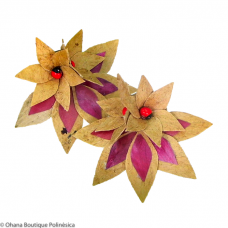 Aros Kapa Hawaii | Doble flor | 5 petalos Aros Kapa Hawaii | Doble flor | 5 petalos