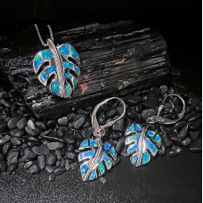 Conjunto Monstera | Plata Esterlina 925 | Ópalo Azul Conjunto Monstera | Plata Esterlina 925 | Ópalo Azul