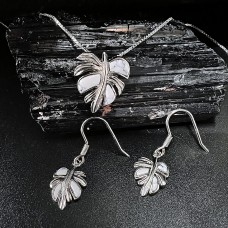 Conjunto Monstera | Plata Esterlina 925 | Turquesa Blanca Conjunto Monstera | Plata Esterlina 925 | Turquesa Blanca