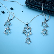 Conjunto Plumería | Plata Esterlina 925| Doble Abierto Conjunto Plumería | Plata Esterlina 925| Doble Abierto